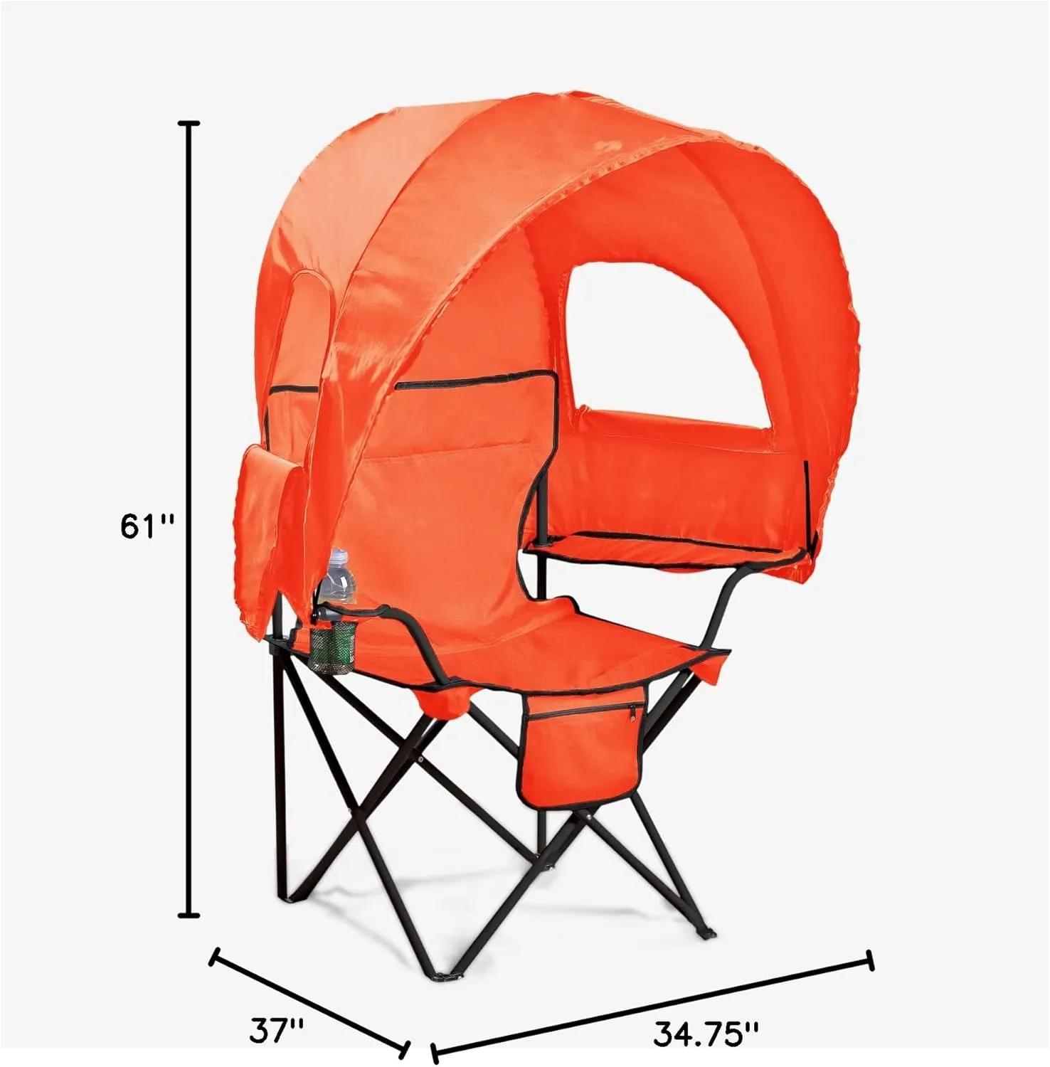 BrylaneHome Outdoor Oversized Canopy Tent Camp Chair Shade Folding Cupholder Zip Windows Storage Carrying Case Beach Yard Trip- Weight Capacity 350LB - Breeze