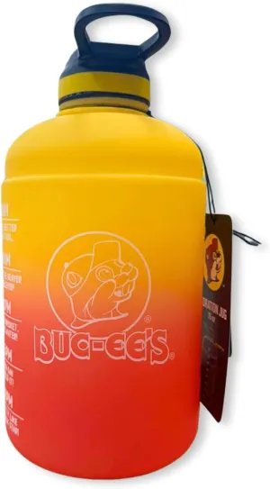 Buc-ee's Hydration Bottle Jug 64 oz, Gold to Red, HJ64BGR