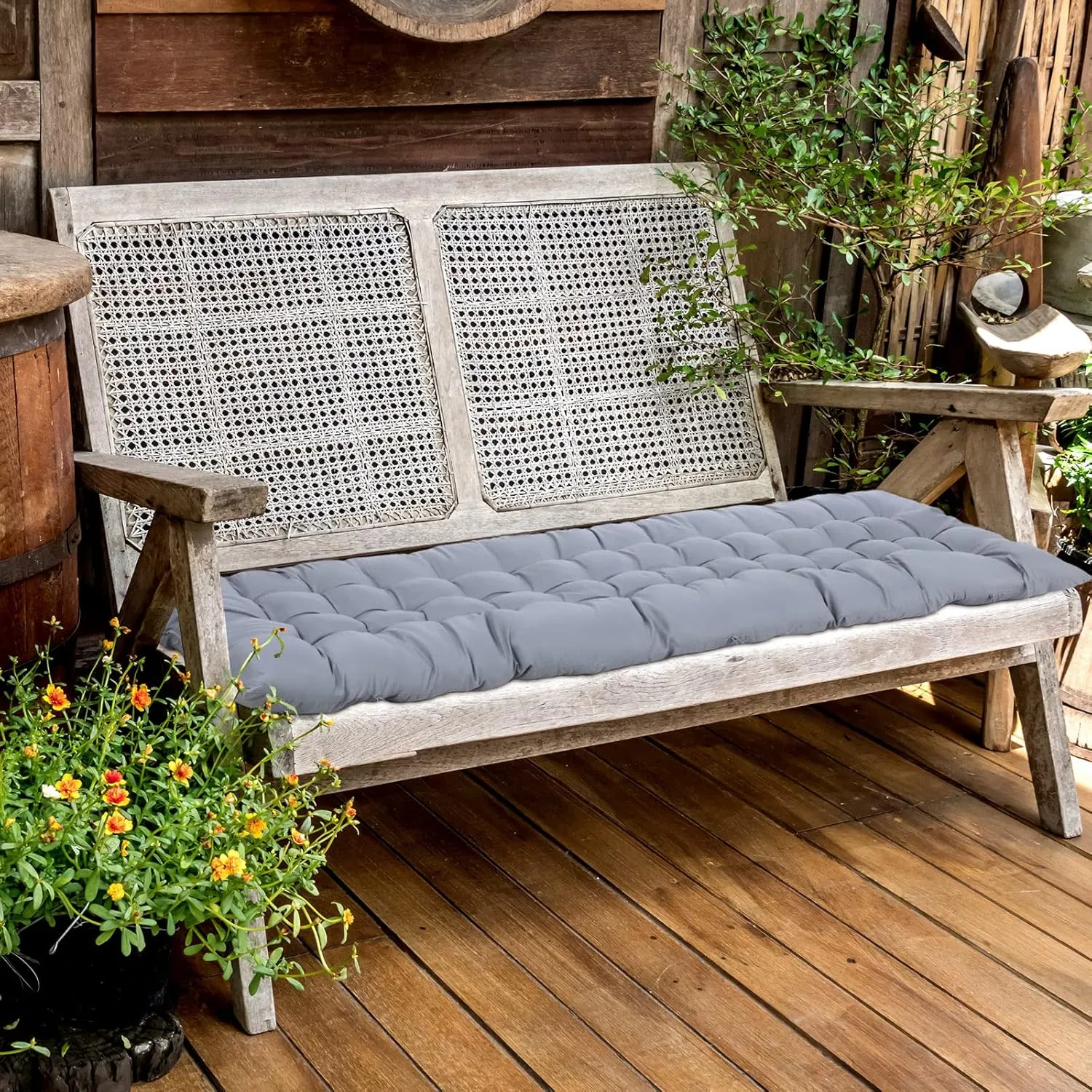 Bucherry 67 x 19 Inch Chaise Lounge Cushions Soft Lounge Chair Cushion Gravity Chair Cushion Sofa Lawn Furniture Cushion Pad with 6 Tie for Outdoor Indoor Patio Home Without Headrest (Gray,2 Pcs)