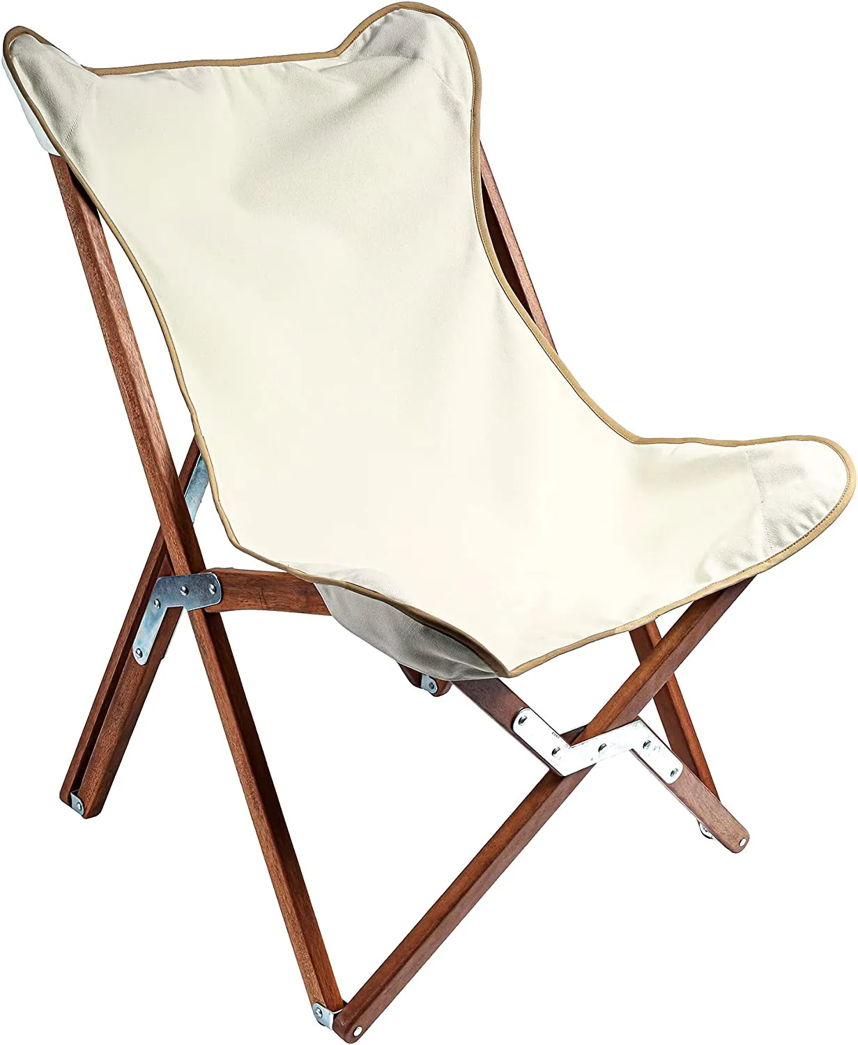 BYER OF MAINE, Butterfly Chair, Easy to Fold and Carry, Hardwood, Sling Chair, Wood Beach Chair, Perfect for Camping, Matching Furniture in The Pangean Line, 34" H x 23" W, 27" D, Single