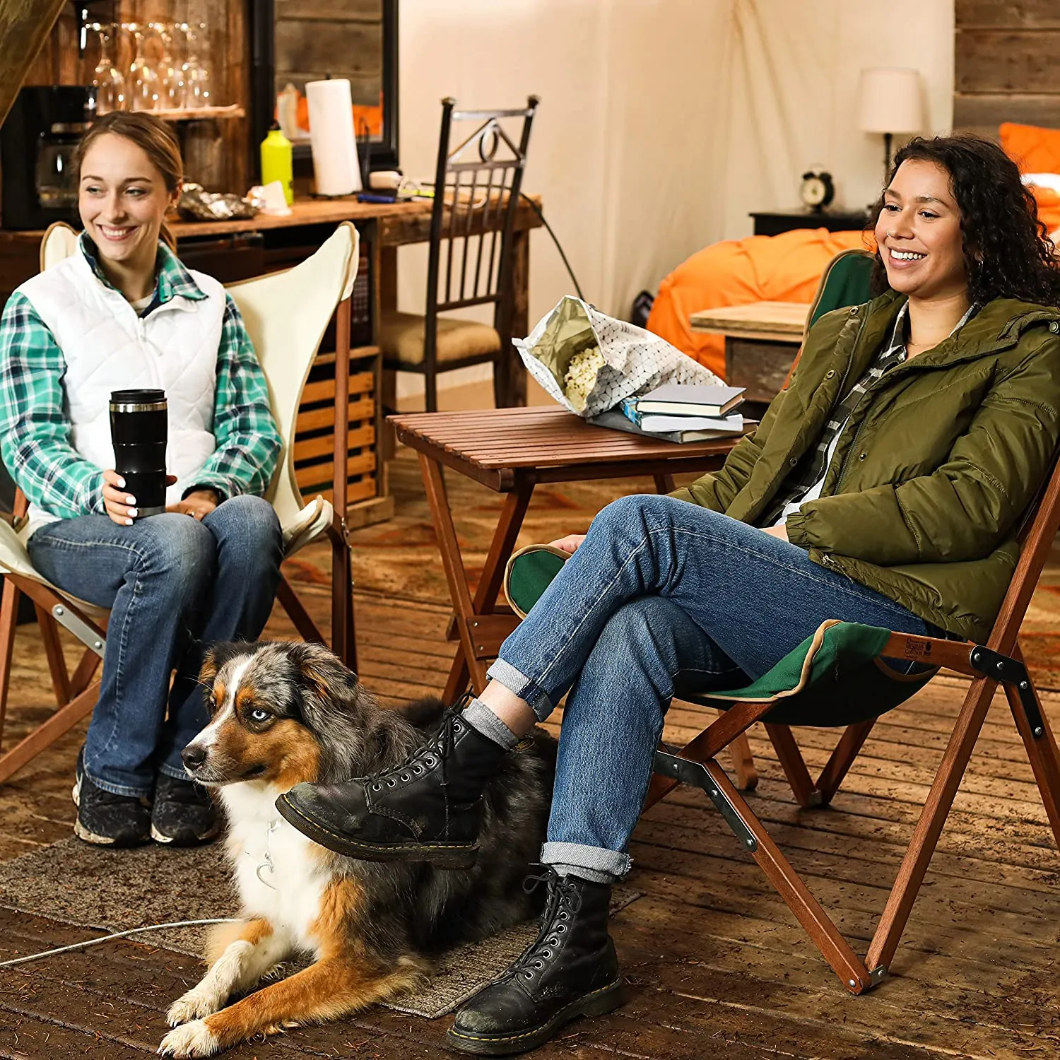 BYER OF MAINE, Butterfly Chair, Easy to Fold and Carry, Hardwood, Sling Chair, Wood Beach Chair, Perfect for Camping, Matching Furniture in The Pangean Line, 34" H x 23" W, 27" D, Single