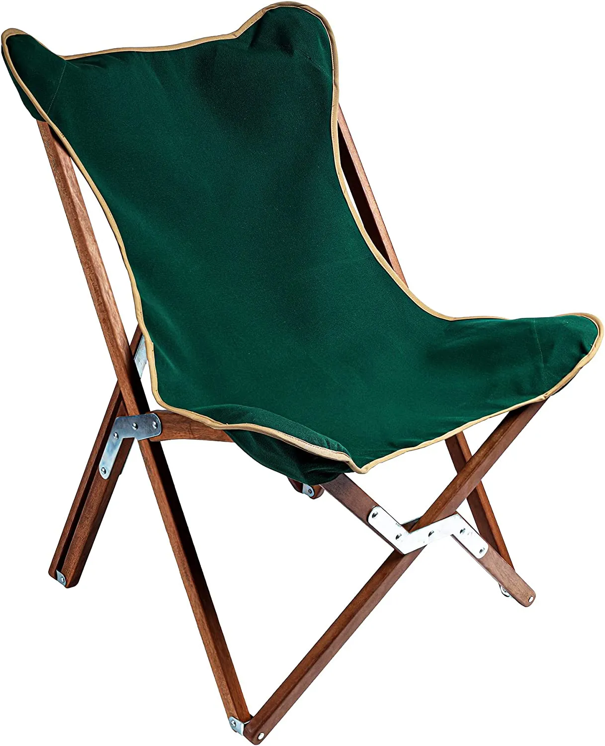 BYER OF MAINE, Butterfly Chair, Easy to Fold and Carry, Hardwood, Sling Chair, Wood Beach Chair, Perfect for Camping, Matching Furniture in The Pangean Line, 34" H x 23" W, 27" D, Single
