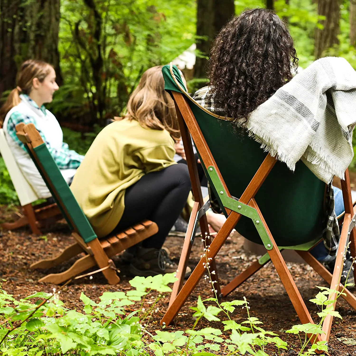 BYER OF MAINE, Butterfly Chair, Easy to Fold and Carry, Hardwood, Sling Chair, Wood Beach Chair, Perfect for Camping, Matching Furniture in The Pangean Line, 34" H x 23" W, 27" D, Single