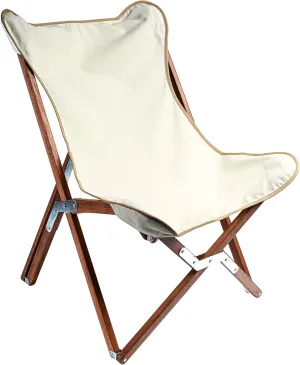 BYER OF MAINE Butterfly Chair - Easy to Fold and Carry, Perfect for Home, Camping, or Beach - Hardwood Sling Chair - 34" H x 23" W x 27" D, Natural