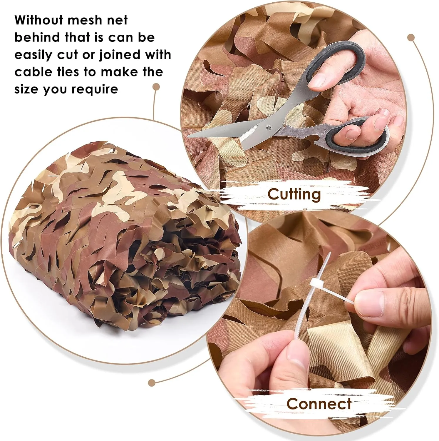 Camo Netting Camouflage Netting, Bulk Roll Mesh Nets Camouflage Nets Military Surplus for for Hunting Blind Sunshade Car Cover Party Decorations