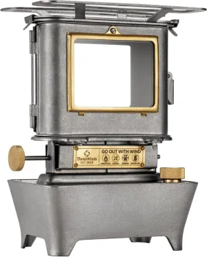 Camping Oil Lantern, Portable Stove for Outdoor Lighting Cooking Warming, Stainless Steel Oven, Retro Silver