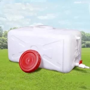 Camping Water Carrier Food Grade Rectangular Water Container With Spigot For Camping, White Plastic Large Water Container With Handle For Camping Live Farm Industrial Water Storage Jug(Size:25 liters)