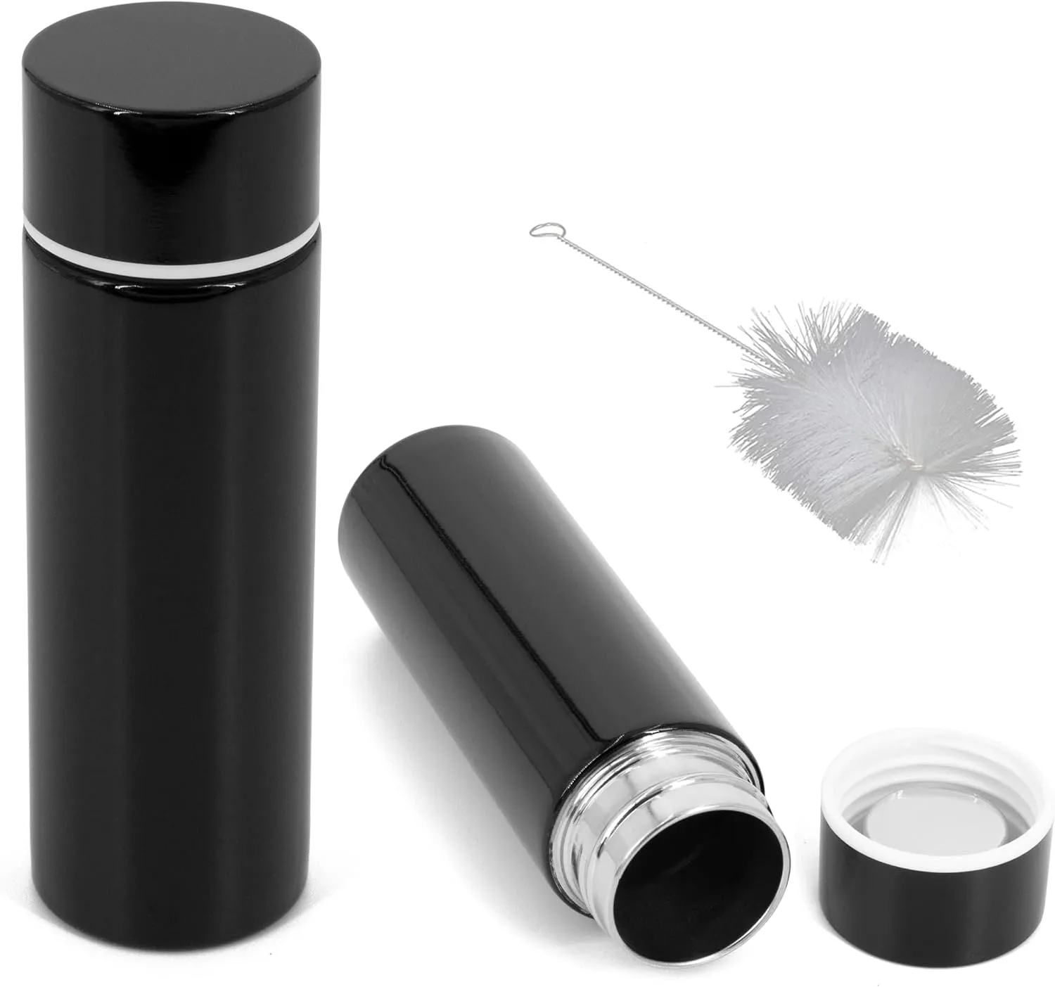 CASEMATIX Stainless Steel 5-Ounce Travel Spittoon Bottle - Portable Dip Spit Cup with Wide Mouth, Black, Reusable for Chew
