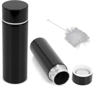 CASEMATIX Stainless Steel 5-Ounce Travel Spittoon Bottle - Portable Dip Spit Cup with Wide Mouth, Black, Reusable for Chew