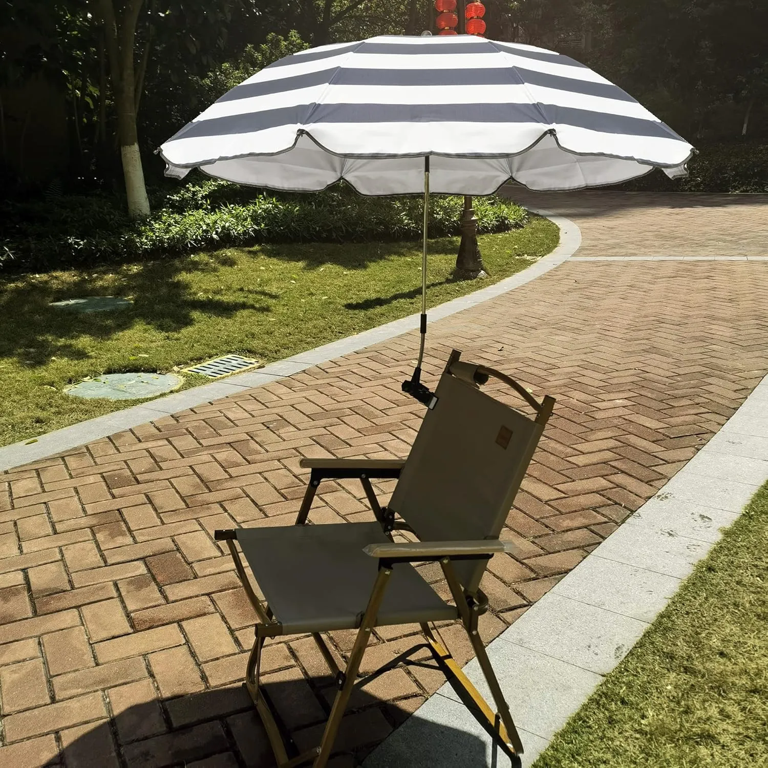 Chair Umbrella with Clamp,46 inches UPF 50  Clip on Parasol for Patio,Beach Chairs,Strollers,Wheelchairs,Golf Carts