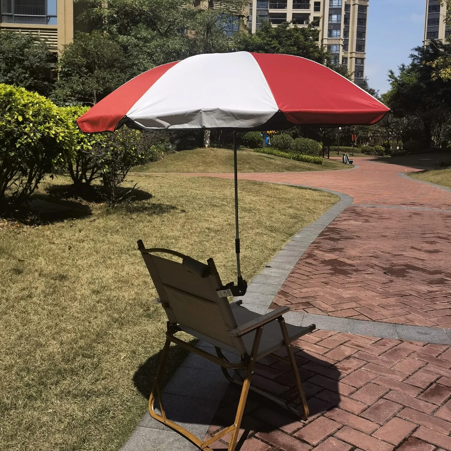Chair Umbrella with Clamp,46 inches UPF 50  Clip on Parasol for Patio,Beach Chairs,Strollers,Wheelchairs,Golf Carts