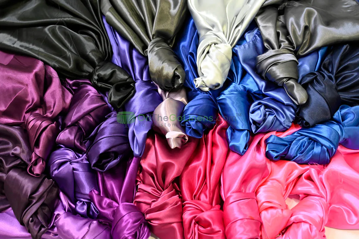 Charmeuse Satin Chair Covers | Ballroom Banquet, Metal Folding, Pillowcase | Multiple Colors |