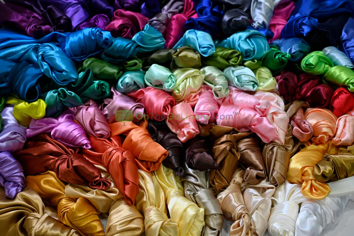 Charmeuse Satin Chair Covers | Ballroom Banquet, Metal Folding, Pillowcase | Multiple Colors |