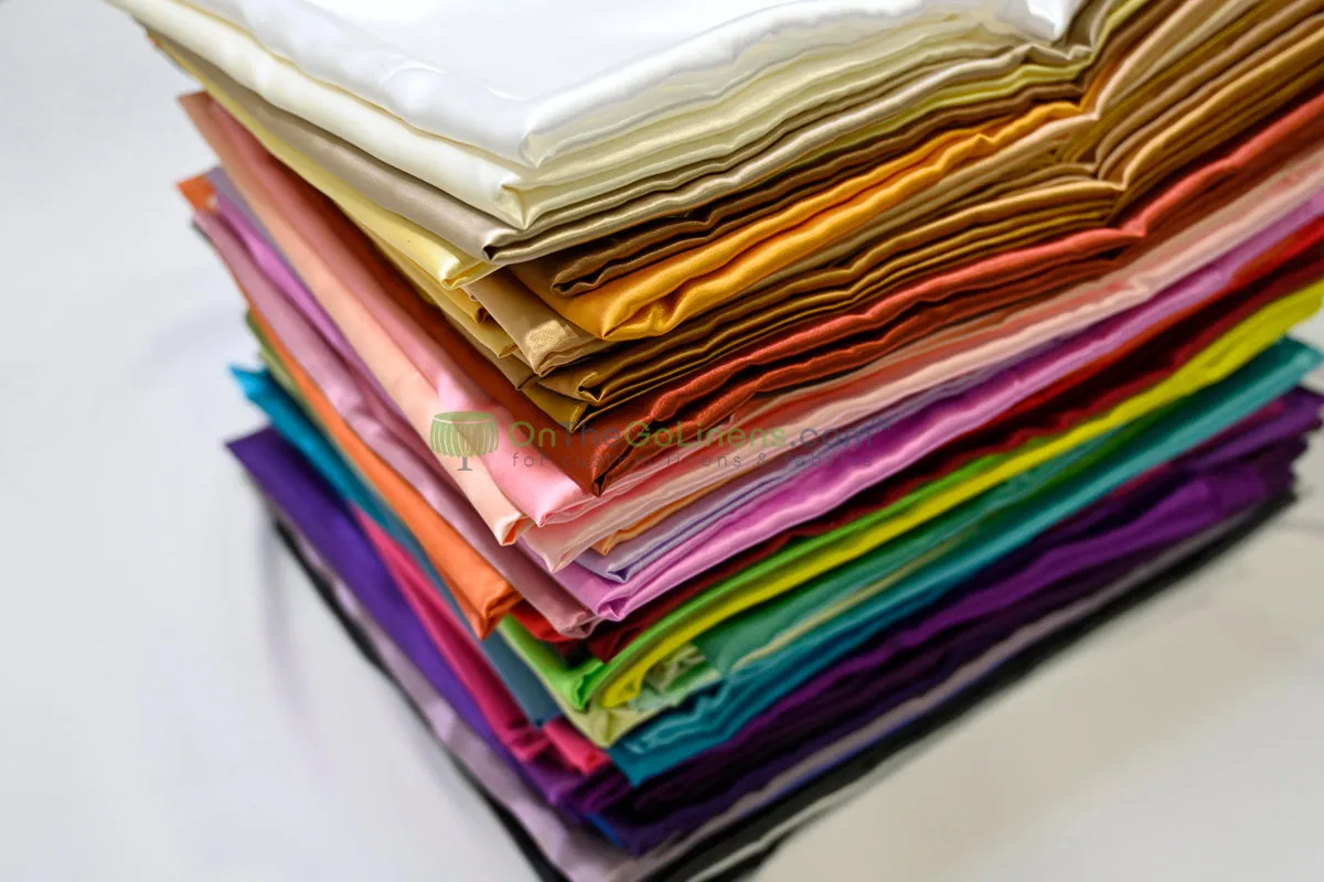 Charmeuse Satin Chair Covers | Ballroom Banquet, Metal Folding, Pillowcase | Multiple Colors |