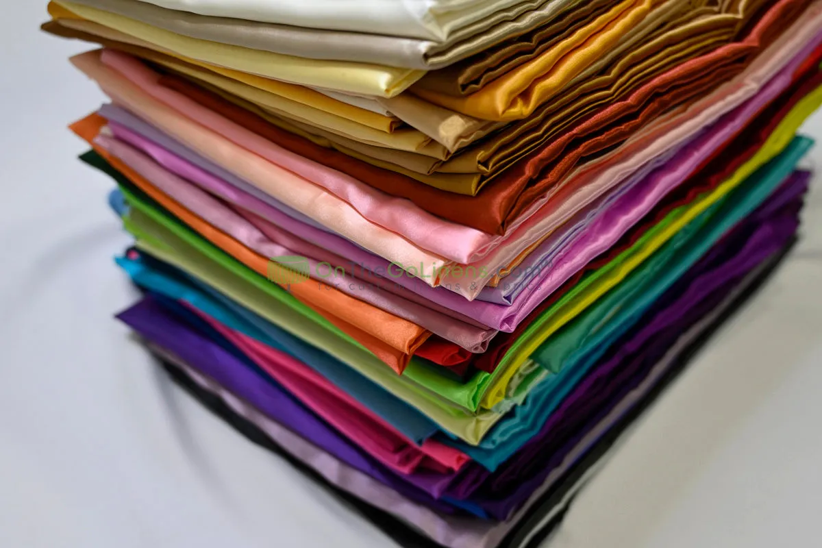 Charmeuse Satin Chair Covers | Ballroom Banquet, Metal Folding, Pillowcase | Multiple Colors |