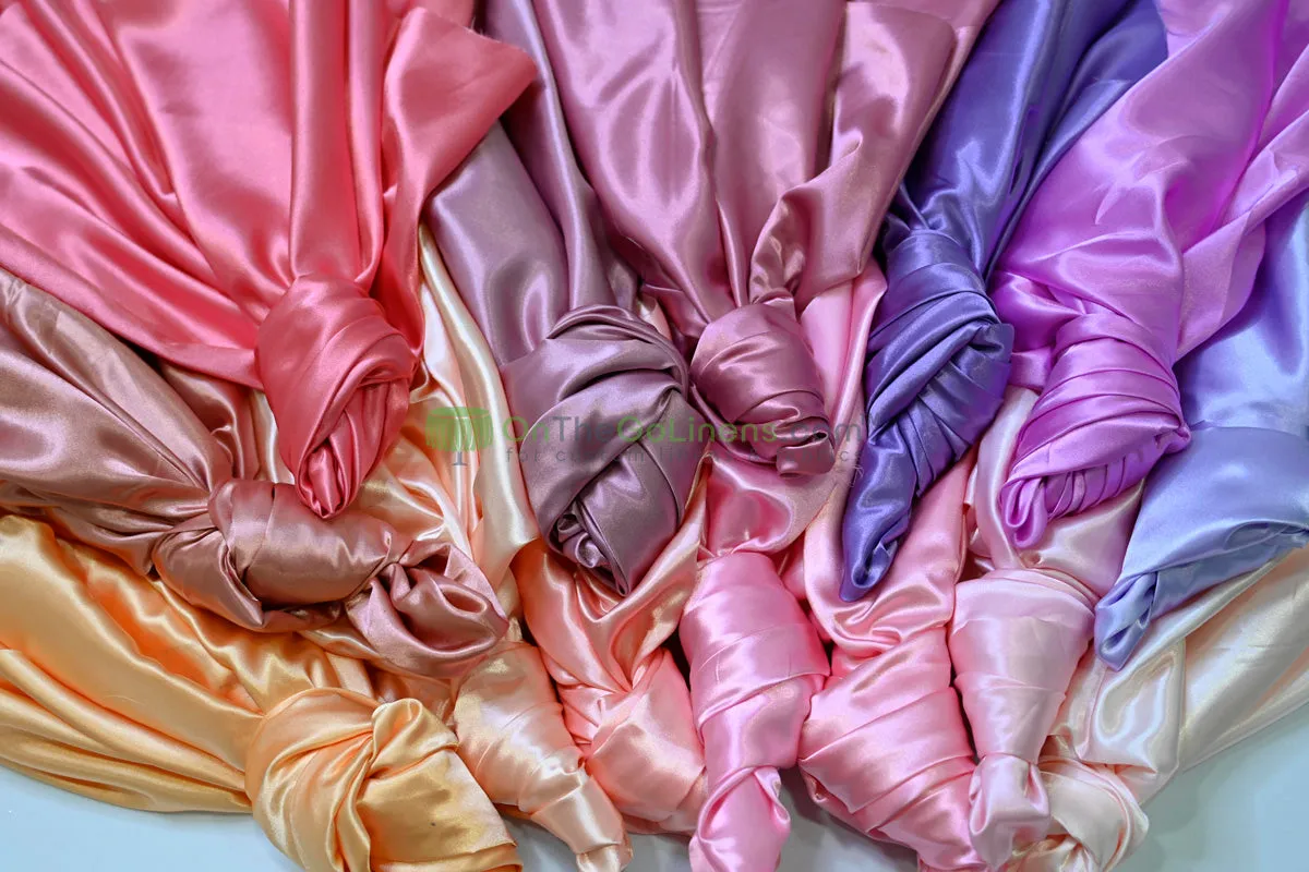 Charmeuse Satin Chair Covers | Ballroom Banquet, Metal Folding, Pillowcase | Multiple Colors |