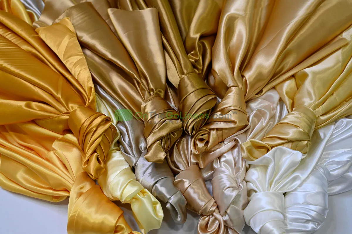 Charmeuse Satin Chair Covers | Ballroom Banquet, Metal Folding, Pillowcase | Multiple Colors |