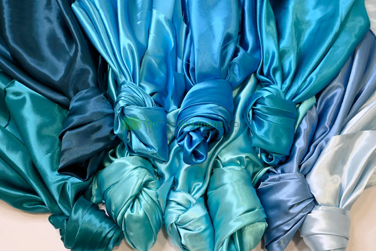 Charmeuse Satin Chair Covers | Ballroom Banquet, Metal Folding, Pillowcase | Multiple Colors |