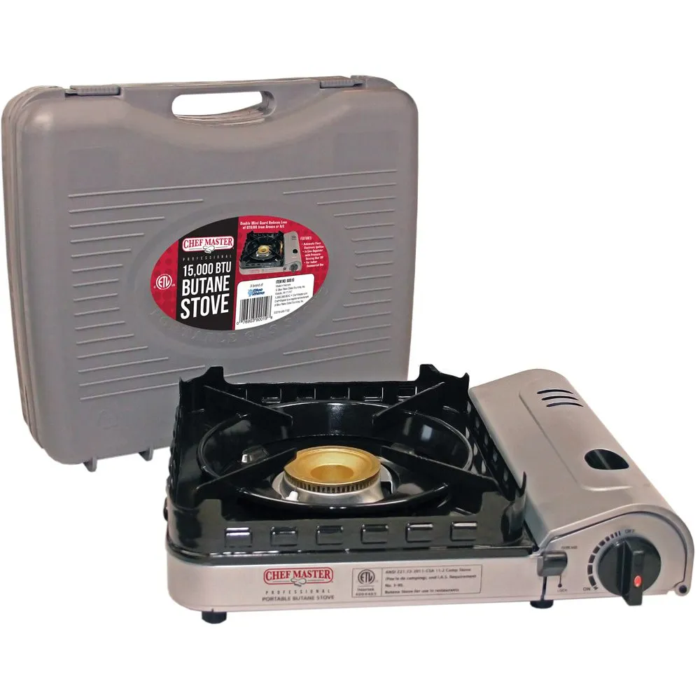Chef Master 90019 Portable Butane Stove, 15,000 BTU