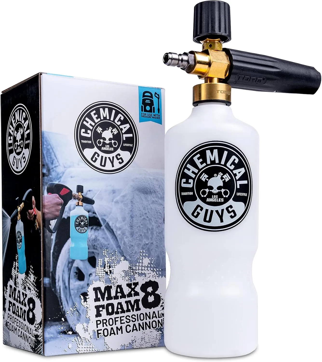 Chemical Guys EQP_310 TORQ Professional Foam Cannon Max Foam 8, (Great for Cars, Trucks, SUVs, Motorcycles, RVs & More) 32 oz Bottle