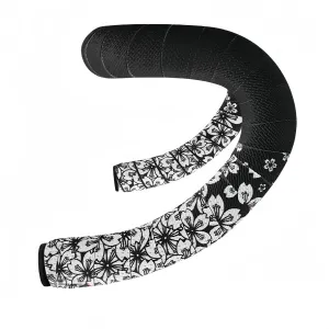 Cherry Blossom Bicycle Handlebar Tape for Road Mountain Bikes Soft PU EVA Anti-Slip Shock Absorbing Self-Adhesive Bar Wrap Tapes, Multiple Colors (Black White)