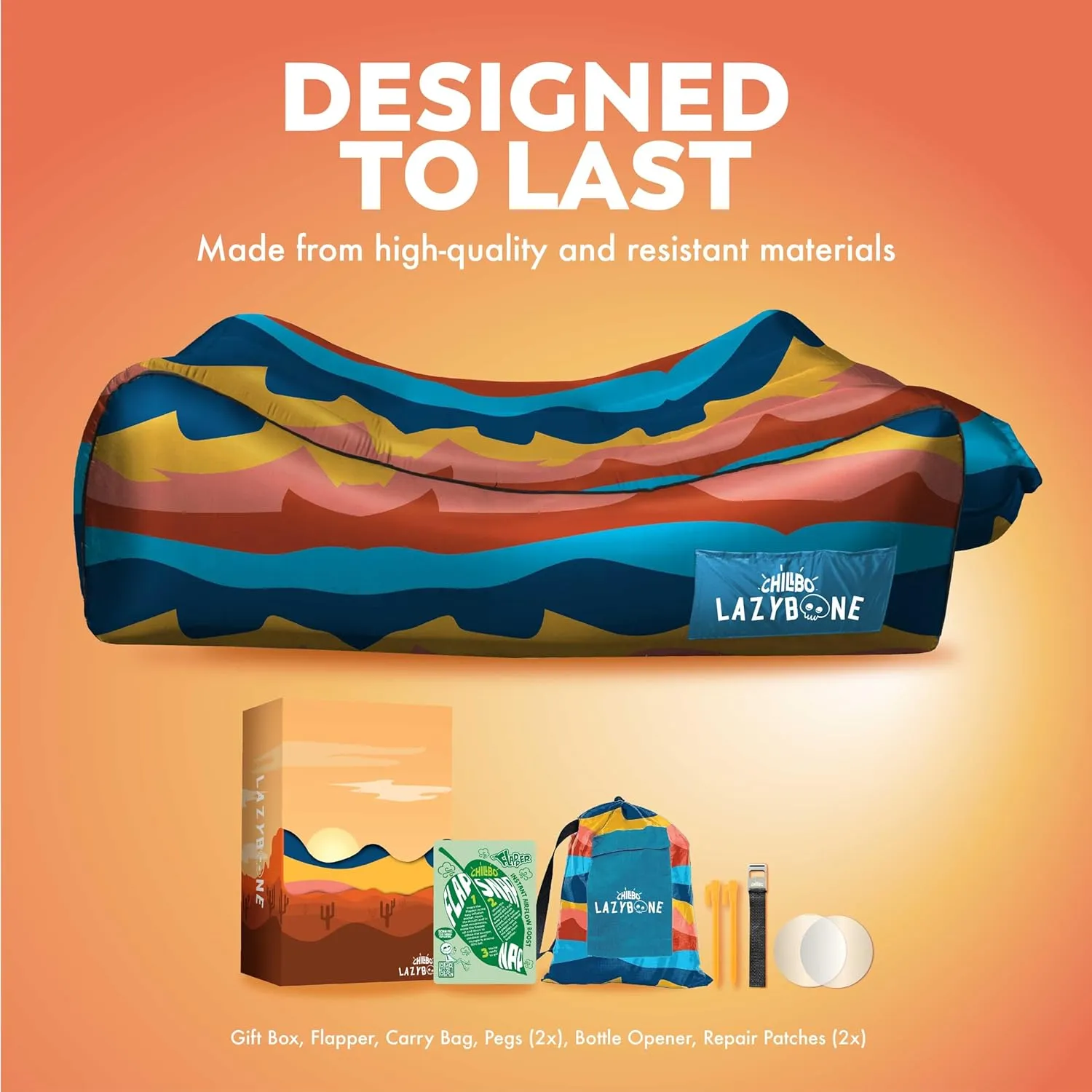 Chillbo Inflatable Couch – Cool Inflatable Chair. Upgrade Your Camping Accessories. Easy Setup is Perfect for Hiking Gear, Beach Chair and Music Festivals.