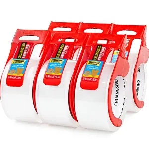 CHUANGSEED 6-Pack Clear Packing Tape with Dispenser -2.7mil x 1.88" x 55Y Heavy Duty Packing Tape for Moving Boxes-Moving Tape Strong Adhesive Packaging Tape
