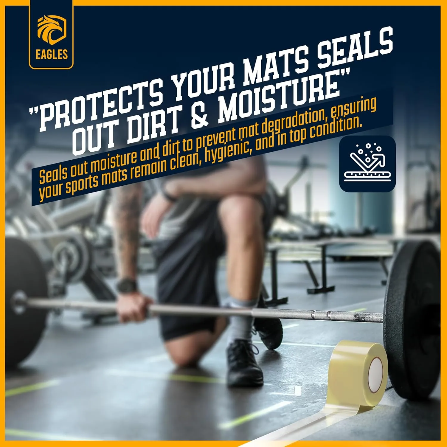 Clear Mat Tape 3 or 4 Inch, 1 or 2 Pack Mat Tape for Wrestling Grappling Gymnastics Jiu Jitsu MMA Floor | Exercise Roll Out Mats Foam Tiles | Home Mats & Gym Floor Tape (2, 4 Inch)