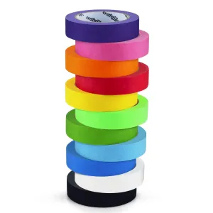 Colored Masking Tape - 11 Roll Multi-Pack, 825 Ft x 1 Inch - Colored Painters Tape for Arts & Crafts Labeling or Coding, Kids Art Supplies Color Tape Rolls, Colorful Masking Craft Tape