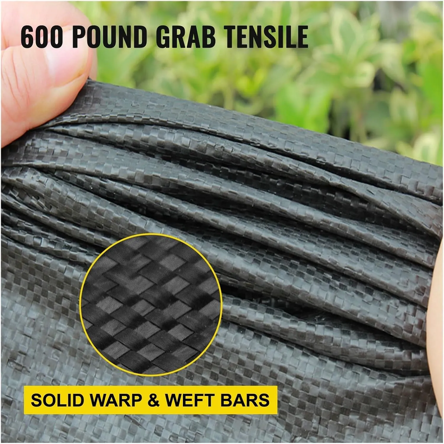 Commercial Grade Ground Road Large Driveway Permeable Fabric Stabilization Roll Mat Underlayment Black Outdoor Waterproof Strong and Sturdy(15.2 mx3.8m)