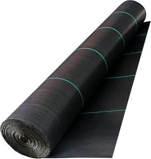 Commercial Grade Ground Road Large Driveway Permeable Fabric Stabilization Roll Mat Underlayment Black Outdoor Waterproof Strong and Sturdy(15.2 mx3.8m)