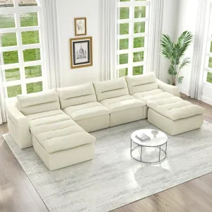 Compression Combined Sofa, Ergonomic Floor Lounge Chair, Lightweight Modular Design, No Assembly Required, Beige