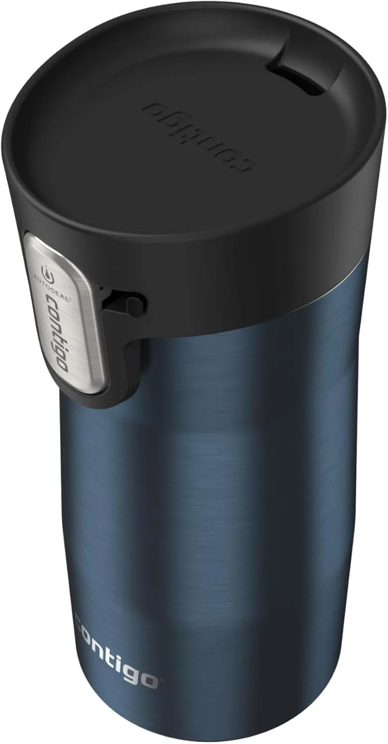 Contigo AUTOSEAL West Loop Vacuum-Insulated Stainless Steel Travel Mug with Easy-Clean Lid 12 oz Blueberry
