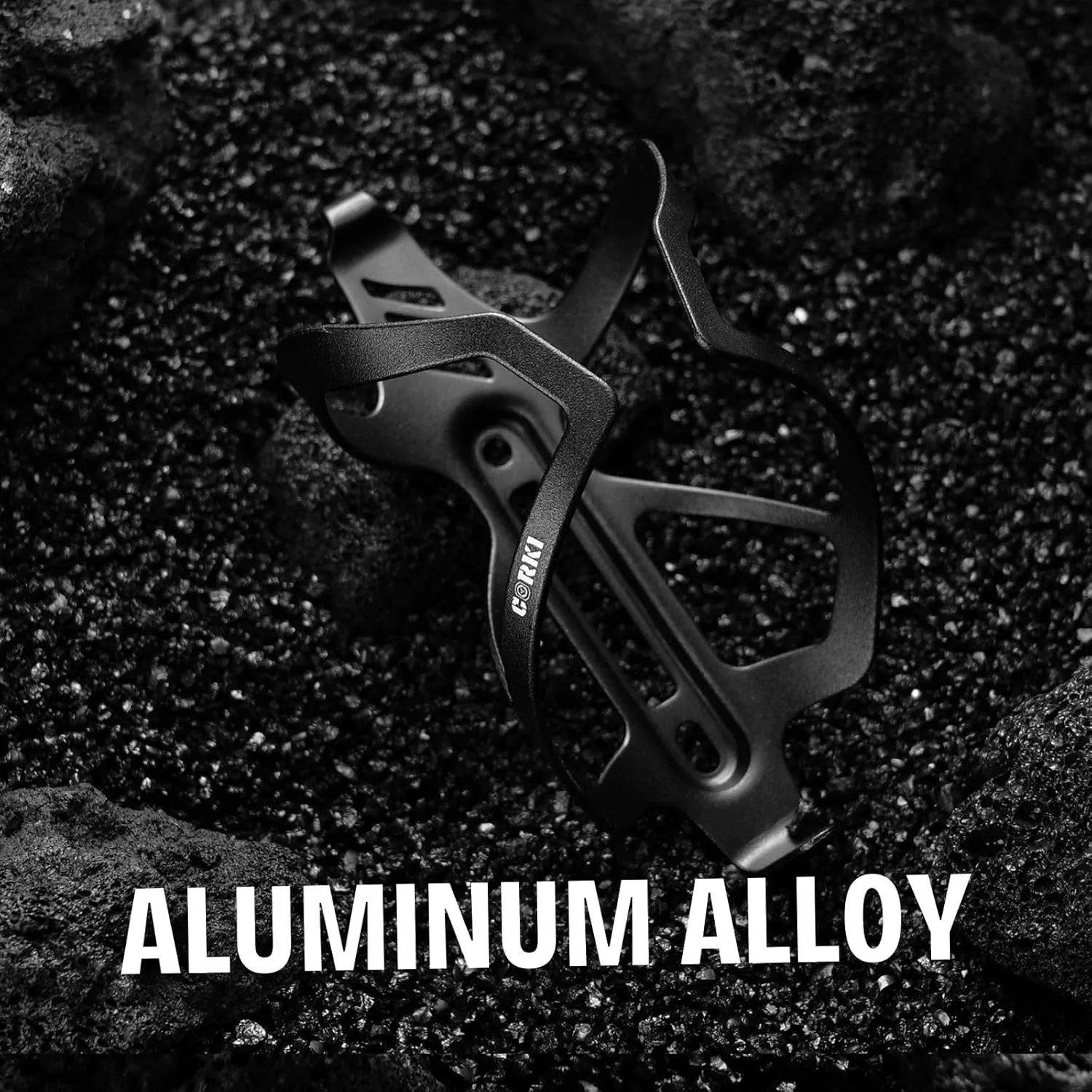 Corki Cycles Heavy Duty Bike Water Bottle Holder, Lightweight Aluminum Cage Shockproof Design for Road Mountain Gravel Bikes, Holds 21-32 oz, 2-Pack Black