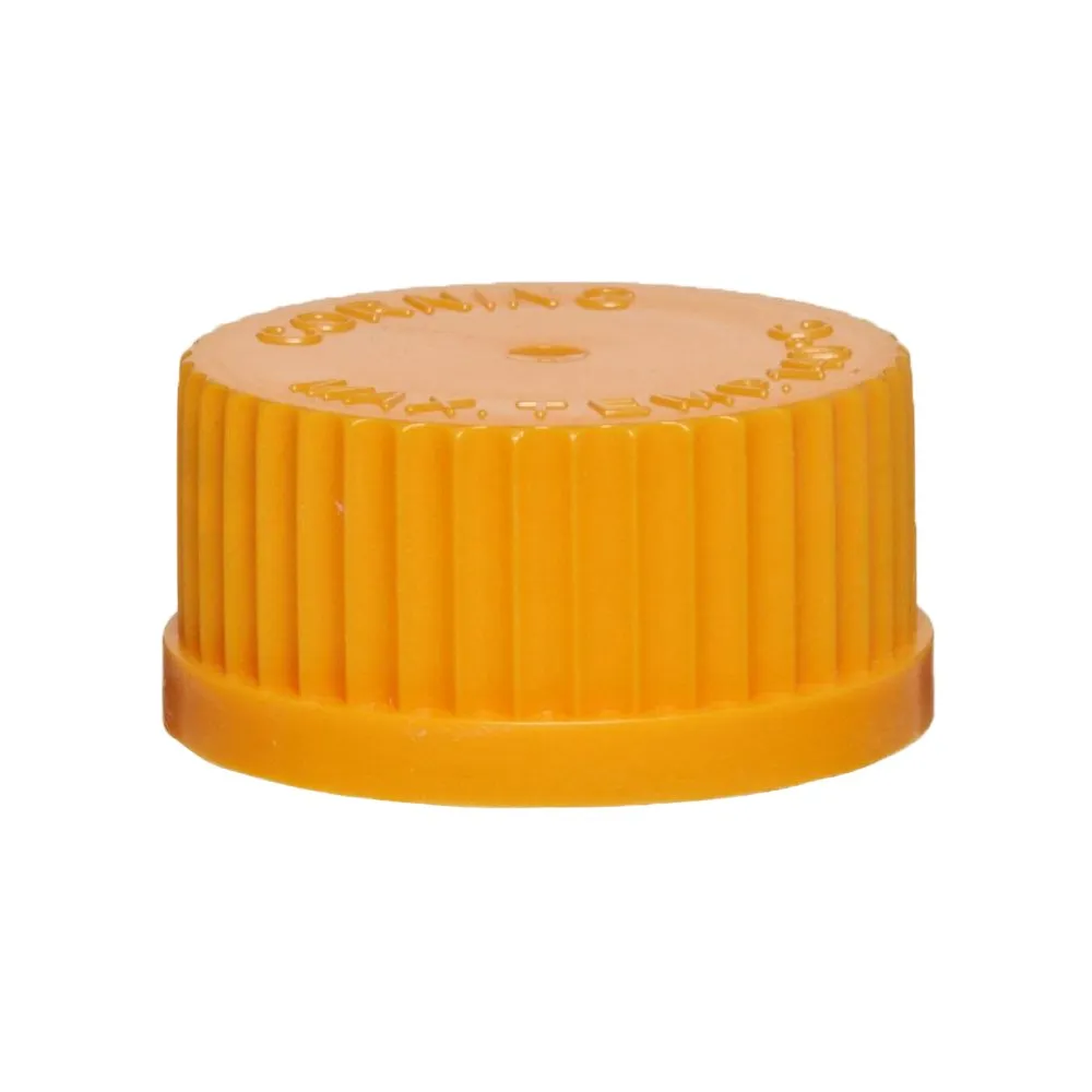 Corning 1395-45LTC Orange Polypropylene GL45 Screw Cap with Plug Seal for Pyrex Media Bottle (Case of 20)