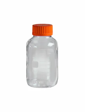 Corning Pyrex Borosilicate Glass Cylindrical Wide Mouth Media Storage Bottle with GLS80 Screw Cap, 2000ml Capacity (Case of 10)