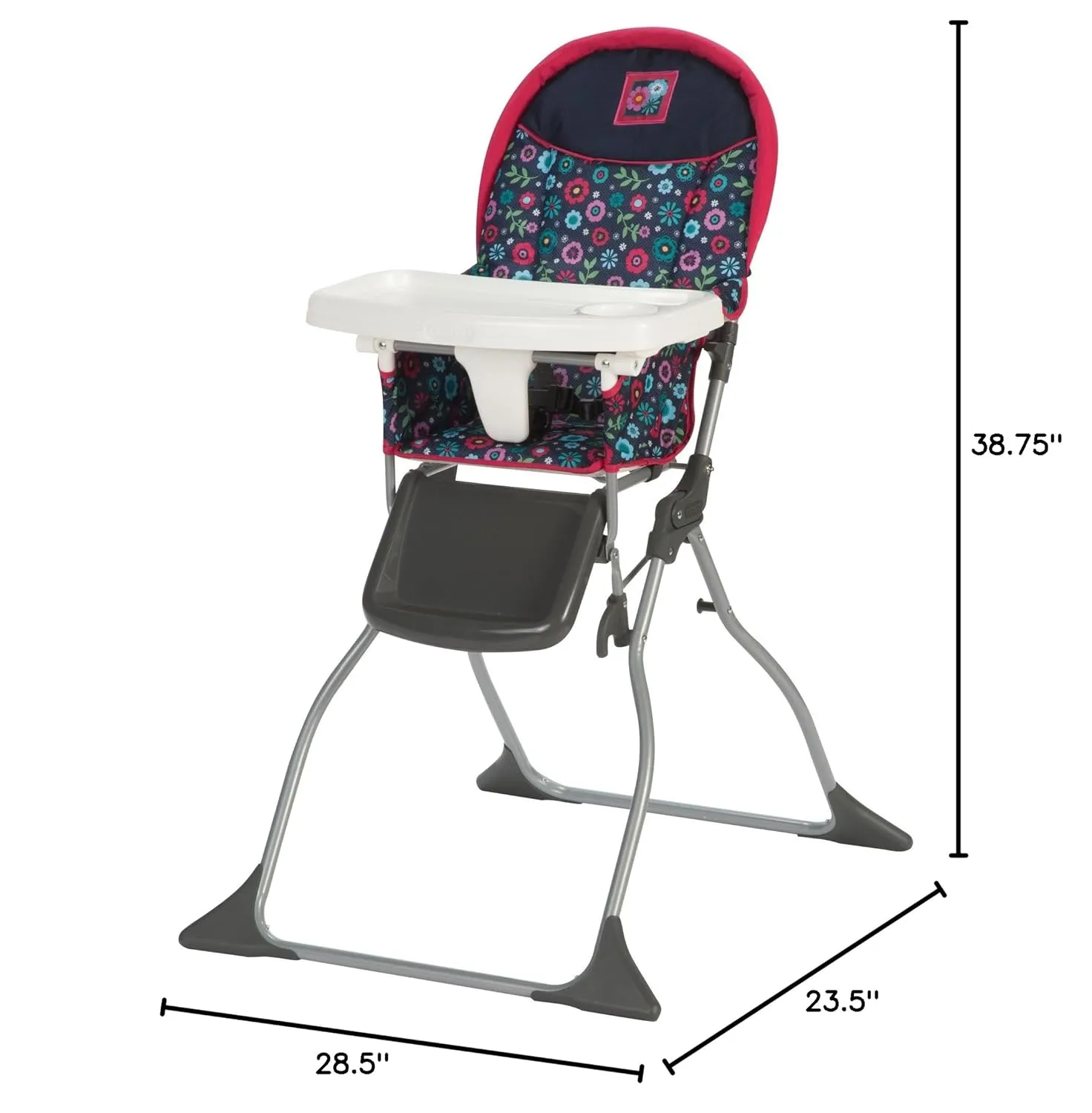 Cosco Kids Highchair for Baby, Simple Foldable High Chair, Convenient, Lightweight, and Compact Design, Flower Garden
