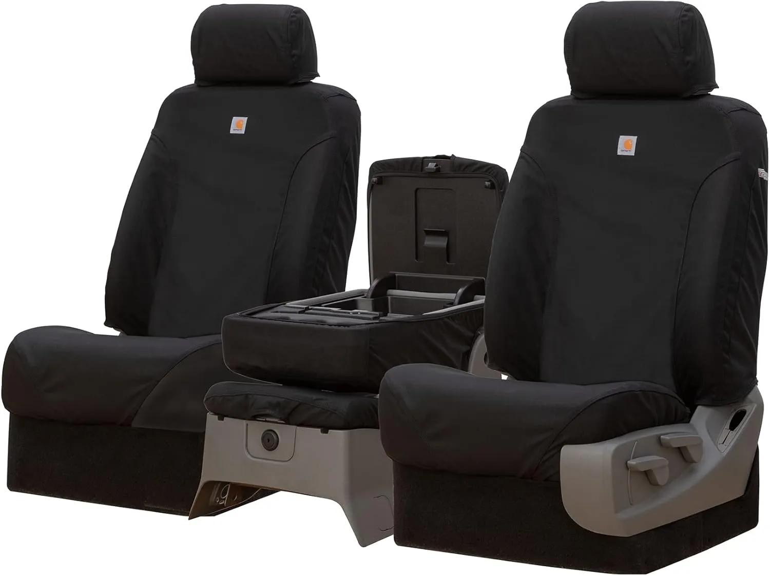 Covercraft Carhartt Super Dux SeatSaver Custom Seat Covers | Fits 2019-2025 Chevrolet Silverado/GMC Sierra 1500, 2020-2025 Silverado/Sierra 2500/3500 | 1st Row 40/20/40 Bench Seat, Super Dux Black
