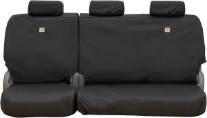 Covercraft Carhartt Super Dux SeatSaver Custom Seat Covers | Fits 2019-2025 Silverado/Sierra 1500/2500/3500 Crew Cab & Double Cab | 2nd Row 60/40 Bench Seat, Super Dux Black