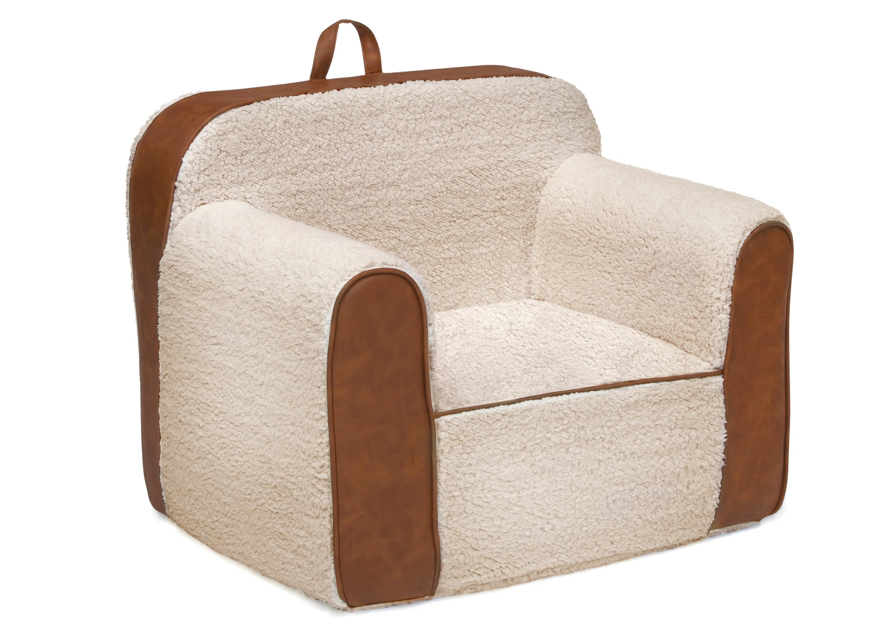 Cozee Sherpa and Faux Leather Chair for Kids