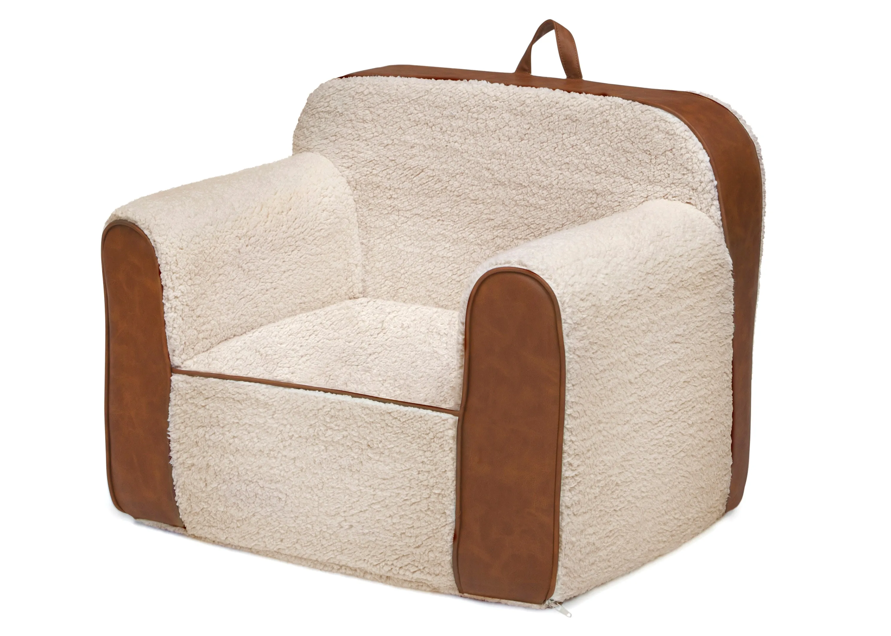 Cozee Sherpa and Faux Leather Chair for Kids