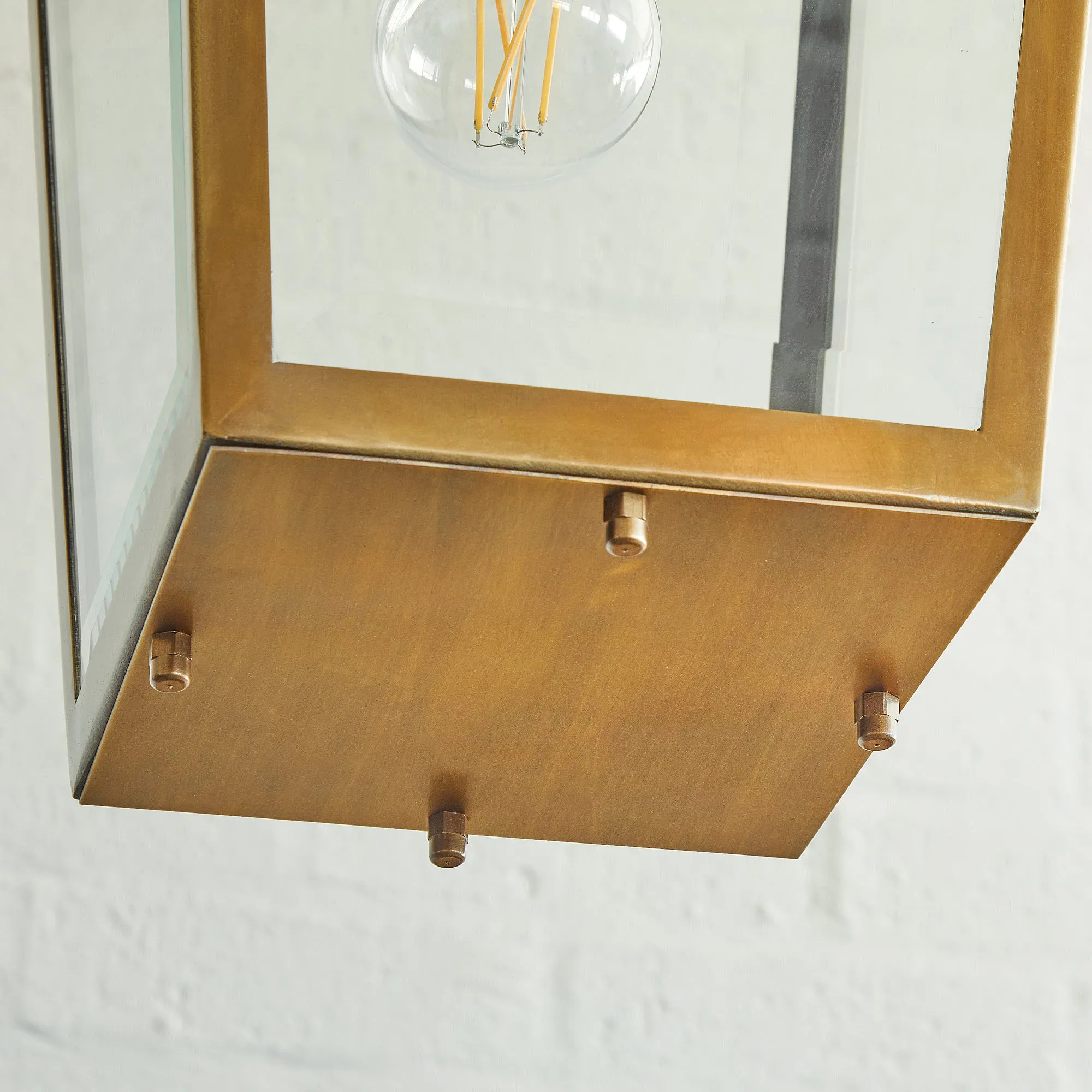 Crail IP44 exterior hanging lantern in antique brass