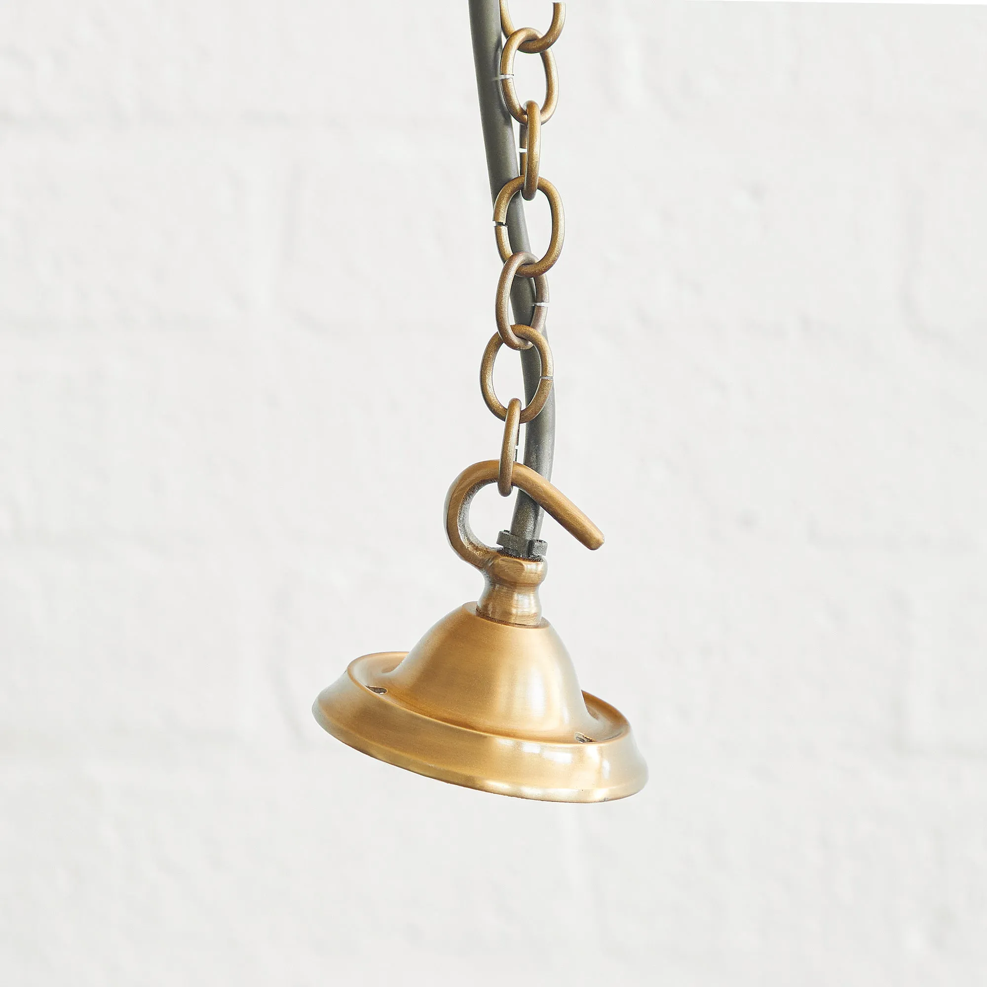 Crail IP44 exterior hanging lantern in antique brass