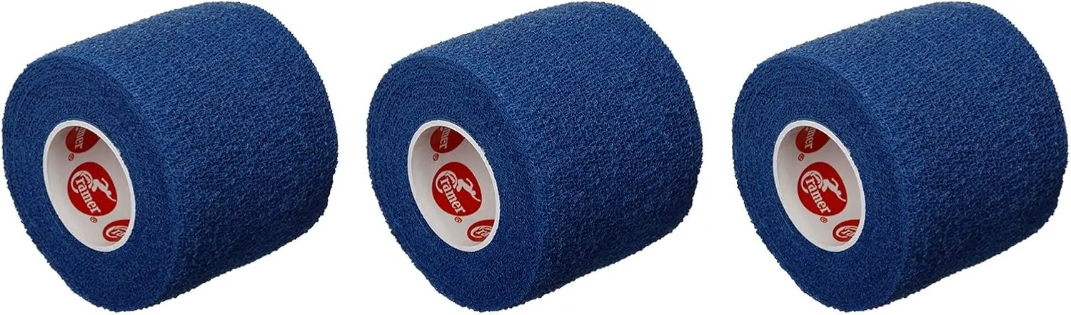 Cramer Eco-Flex Self-Stick Stretch Tape, Cohesive Tape, Flexible Elastic Sports Tape, Athletic Training Room Supplies, Easy Tear & Self-Adherent Bandage Wrap, Single 5 Yard Roll, Blue