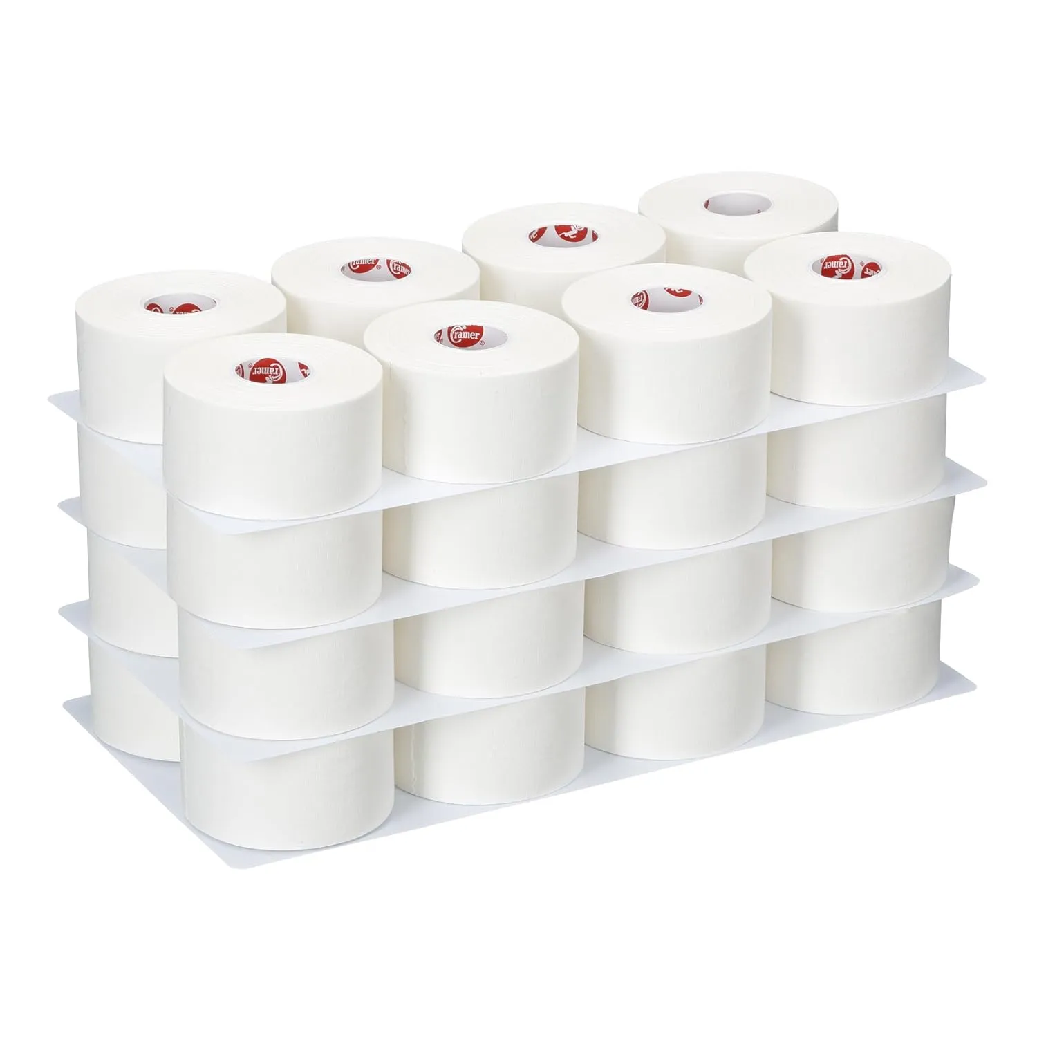 Cramer Team Color Athletic Tape, White, For Ankle, Wrist, and Injury Taping, Helps Protect and Prevent Injuries, Promotes Faster Healing, Athletic Training First Aid Supplies, 1.5", Bulk 32 Roll Case