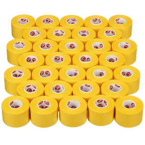 Cramer Team Color Athletic Tape, Yellow, For Ankle, Wrist, and Injury Taping, Helps Protect and Prevent Injuries, Promotes Faster Healing, Athletic Training First Aid Supplies, 1.5", Bulk 32 Roll Case