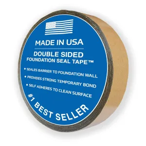 Crawl Space Vapor Barrier Foundation Seal Tape, 1.5" x 108' Roll, Double Sided Tape, Made in The USA