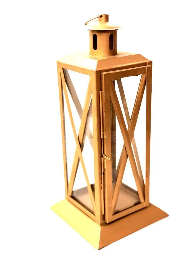 Cross Long Hanging Lantern Sturdy Metal Make Handcrafted In India By Tamrapatra