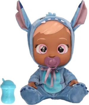 Cry Babies Disney Stitch -12" Baby Doll, Stitch Themed Pajamas, for Girls and Kids 18M and Up