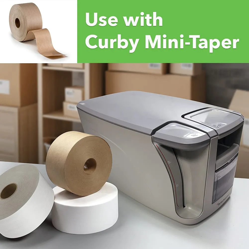 CURBY IPG Water-Activated Tape, 70MM x 100M Refill Roll (8-Pack), Tan